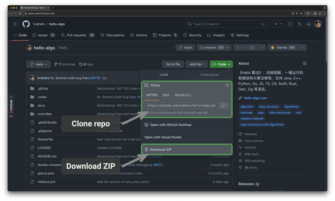 Cloning repository and downloading code